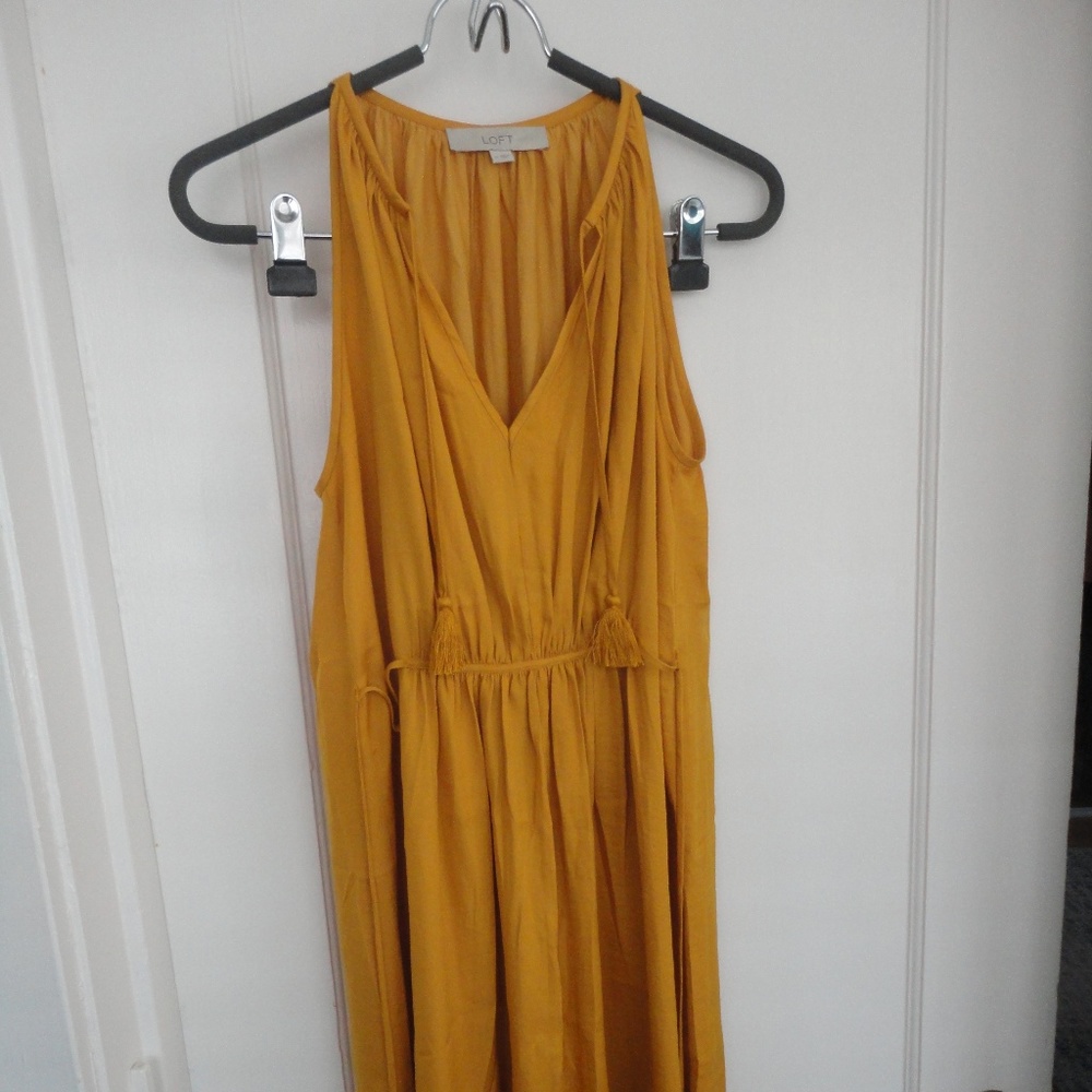 Mustard LOFT silky dress